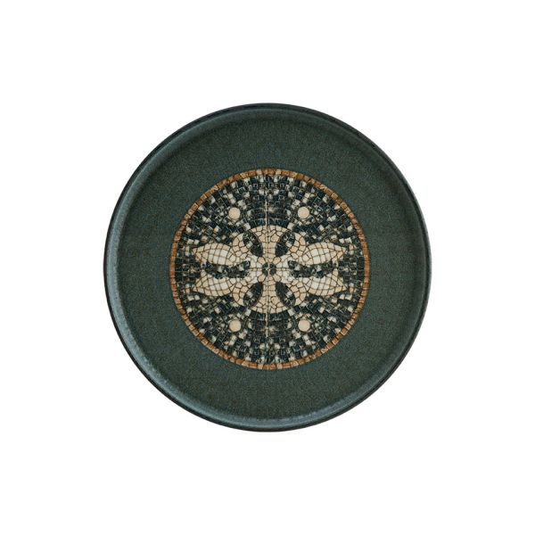 Mesopotamia Mosaic Anthracite 16cm Hygge Flat plate