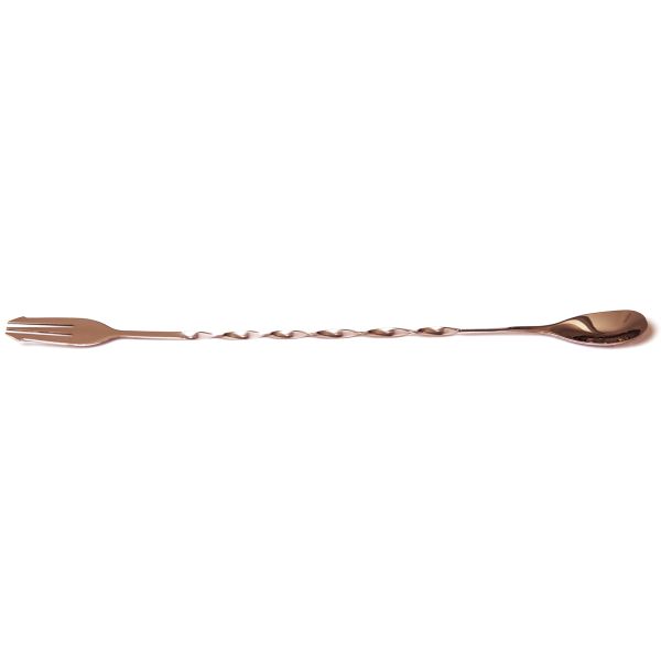 Bar Spoon Forked-Twisted 33 cm Copper Colored