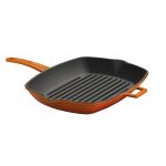 Cast Iron Rectangle Grill Pan. Long-Stem, 26X32cm