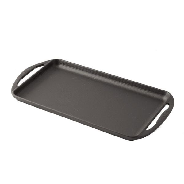 Cast Iron Rectangle Griddle Pan. 1-Handle, 23X40cm