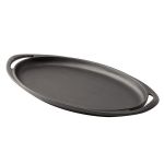 Cast Iron Oval Griddle Pan. 1-Handle, 23X40cm