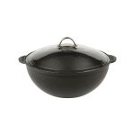 Cast Iron Round Deep Casserole. Glass Lid, 1-Handle, Dia. Ø 28cm