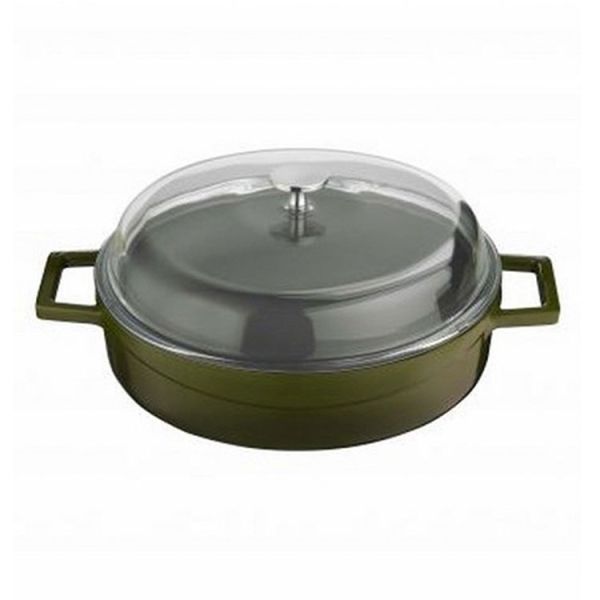 Cast Iron Round Multipurpose Casserole. Glass Lid, Dia. Ø 28cm