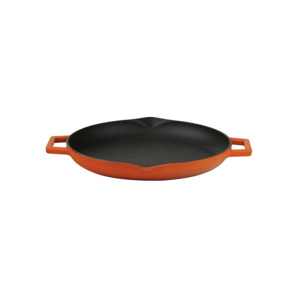 Cast Iron Round Frying Pan. Dual Handle, Dia. Ø 26cm