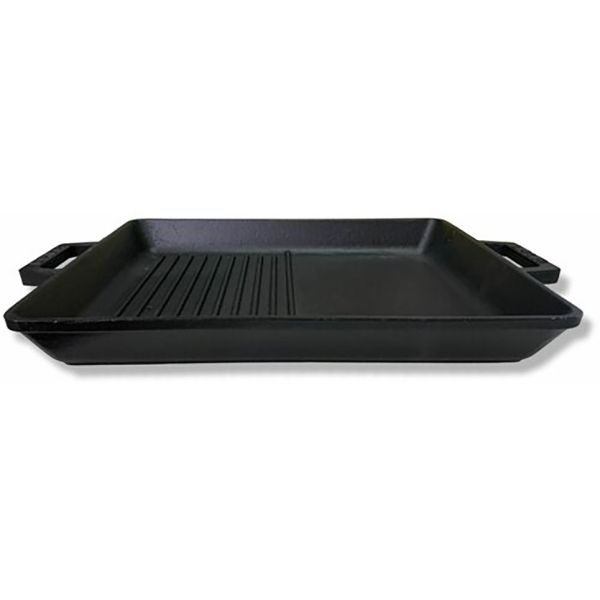 Cast Iron Semi Grill/Semi Flat Pan 26x32 cm