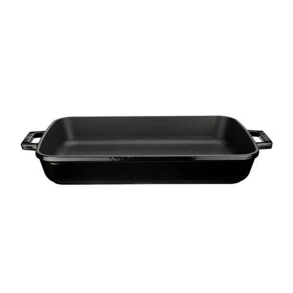 Cast Iron Grill Tray Pan Black 26x40 cm